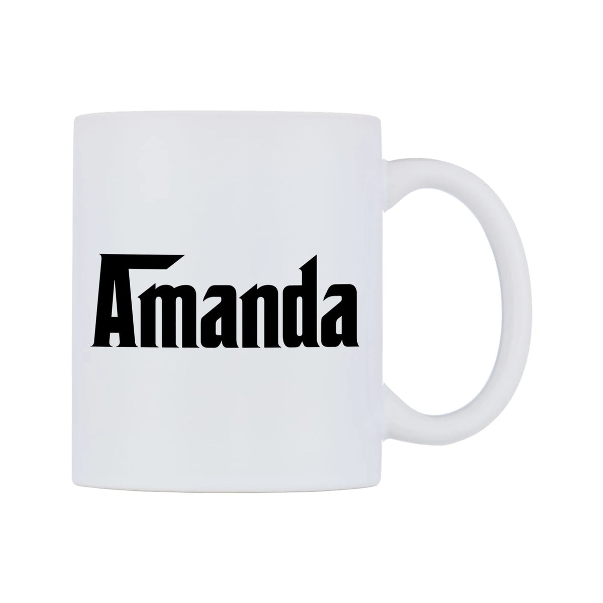 Amanda - Godfather Themed Mug — white 11oz gloss mug, left side, on a white background