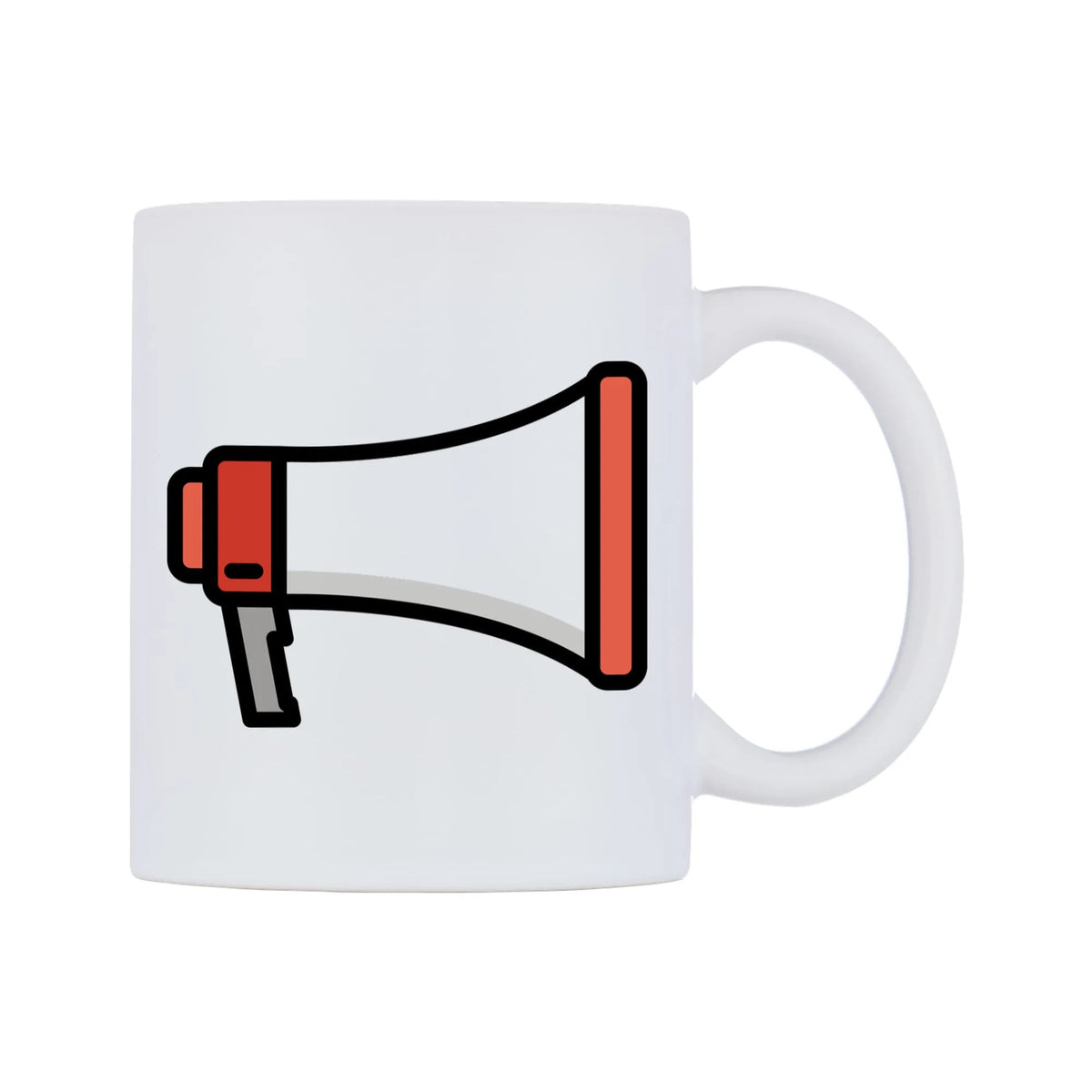 Megaphone Emoji Mug — mug, left side, on a white background