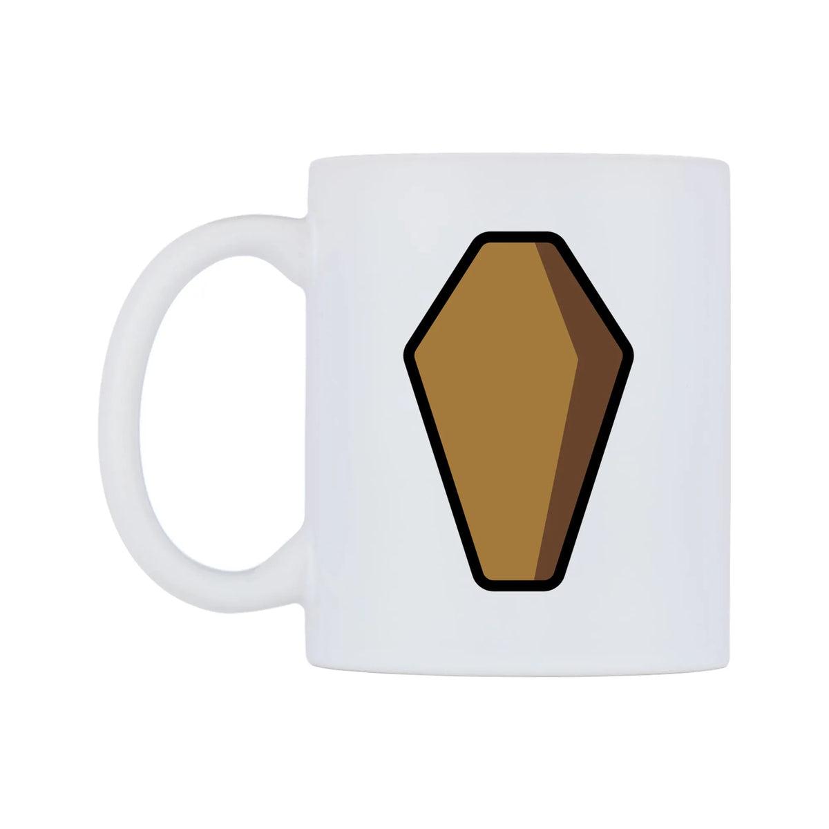 Coffin Emoji Mug — mug, right side, on a white background