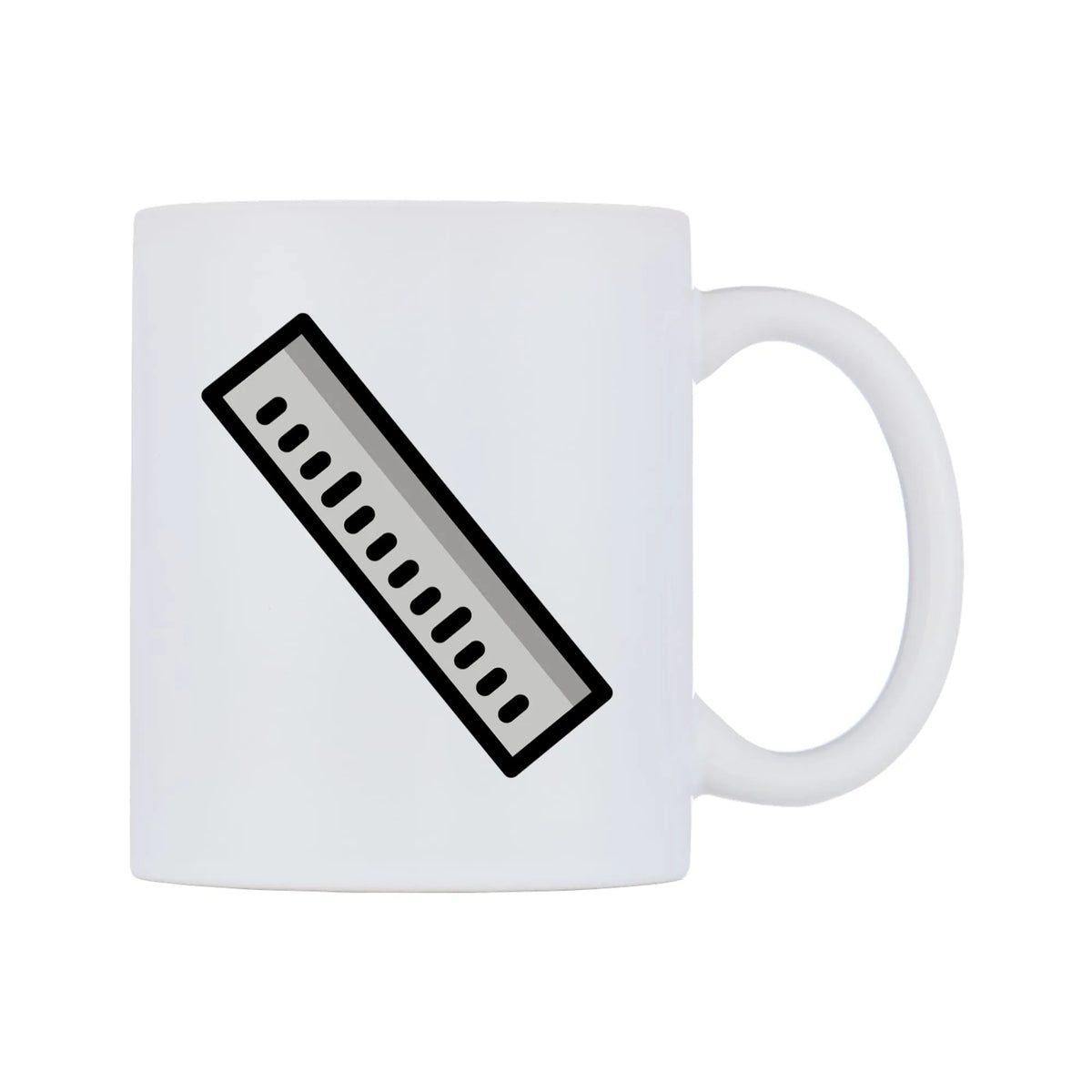 Straight Ruler Emoji Mug — mug, left side, on a white background