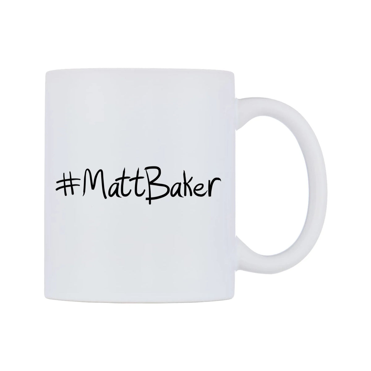 MattBaker Mug — mug, left side, on a white background