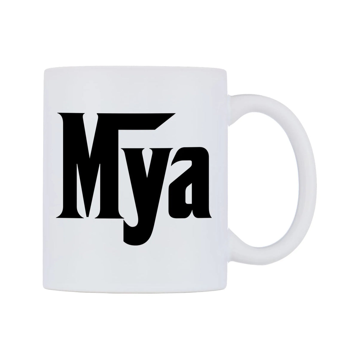 Mya - Godfather Themed Mug — white 11oz gloss mug, left side, on a white background