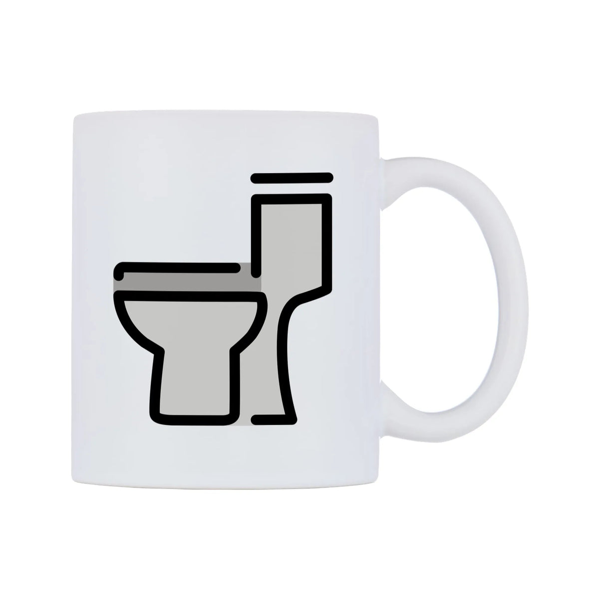 Toilet Emoji Mug — mug, left side, on a white background