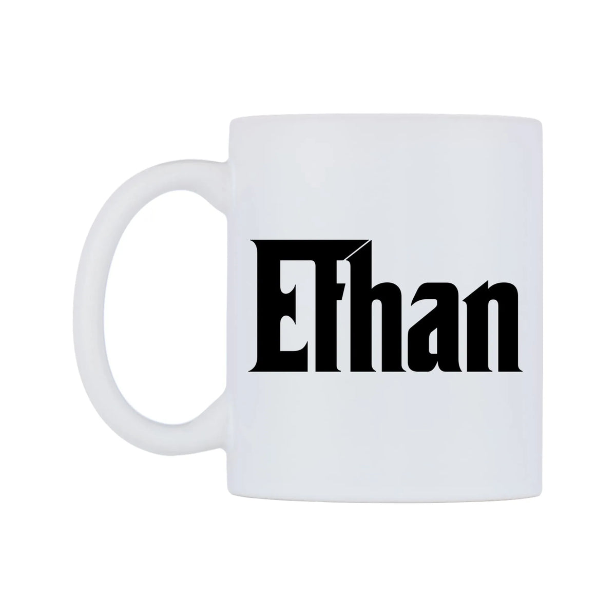 Ethan - Godfather Themed Mug — white 11oz gloss mug, right side, on a white background