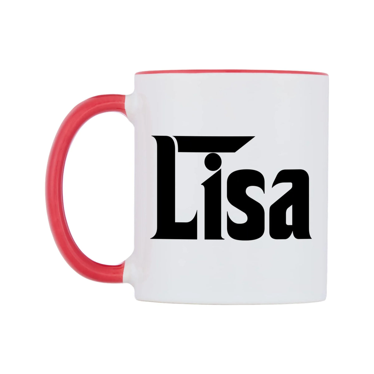 Lisa - Godfather Themed Mug — white 11oz gloss mug with a red inside and handle, right side, on a white background