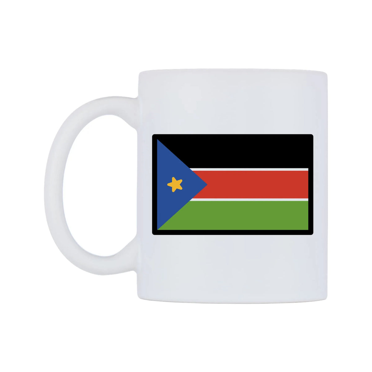 South Sudan Flag Emoji Mug — mug, right side, on a white background
