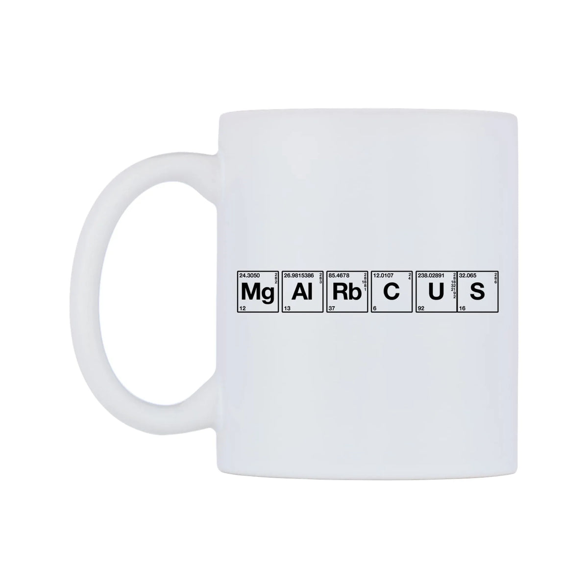 Marcus - Chemistry Themed Mug — mug, right side, on a white background