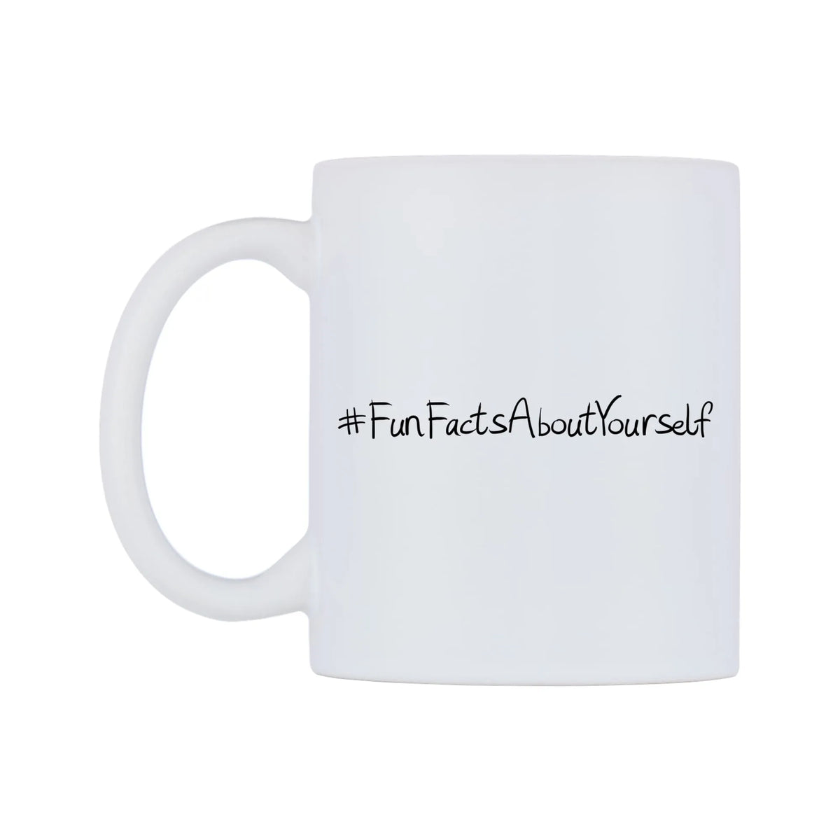 FunFactsAboutYourself Mug — mug, right side, on a white background