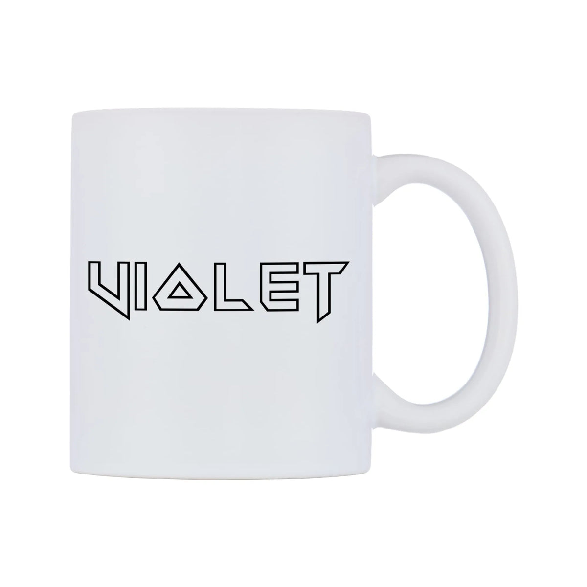 Violet - Iron Maiden Themed Mug — white 11oz gloss mug, left side, on a white background