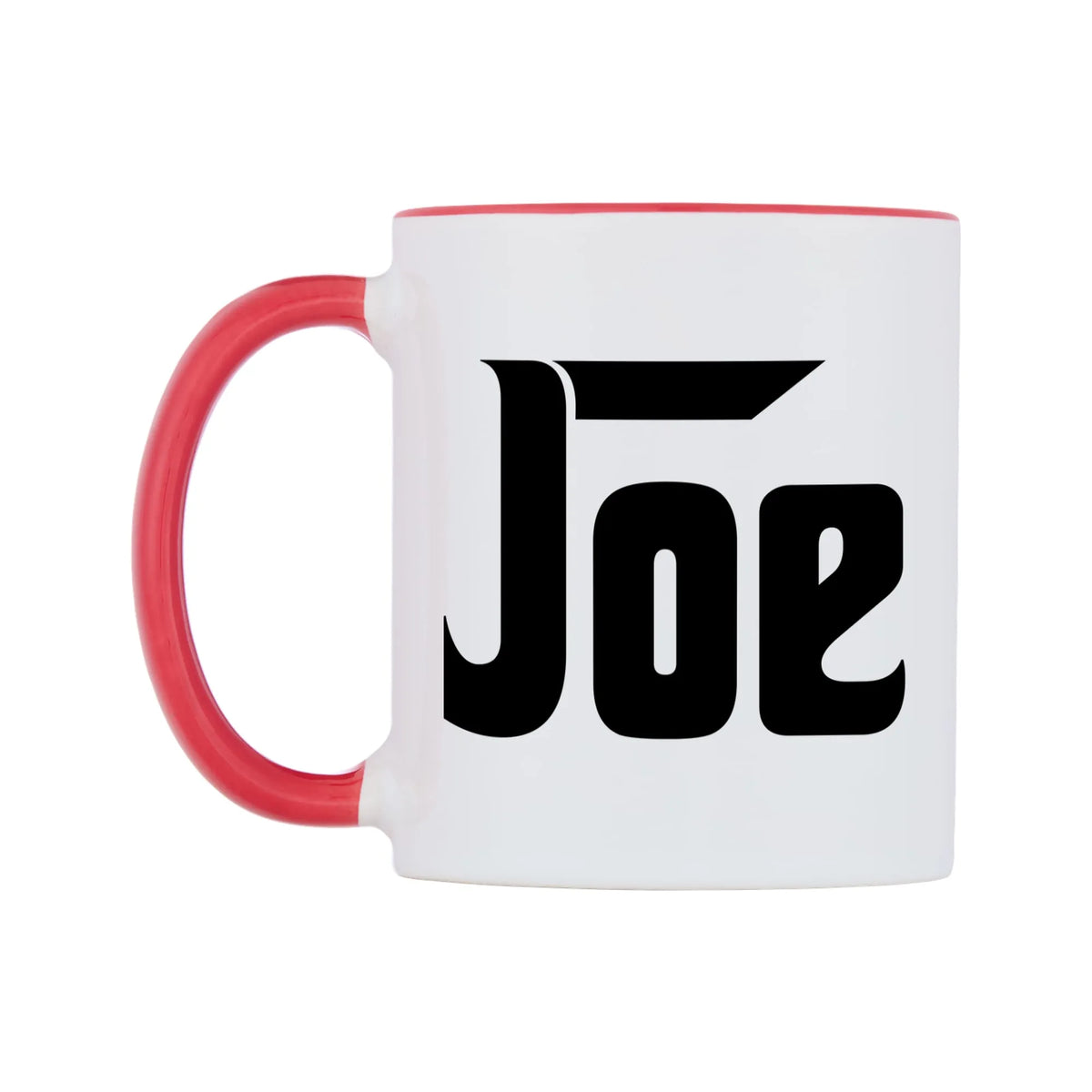 Joe - Godfather Themed Mug — white 11oz gloss mug with a red inside and handle, right side, on a white background