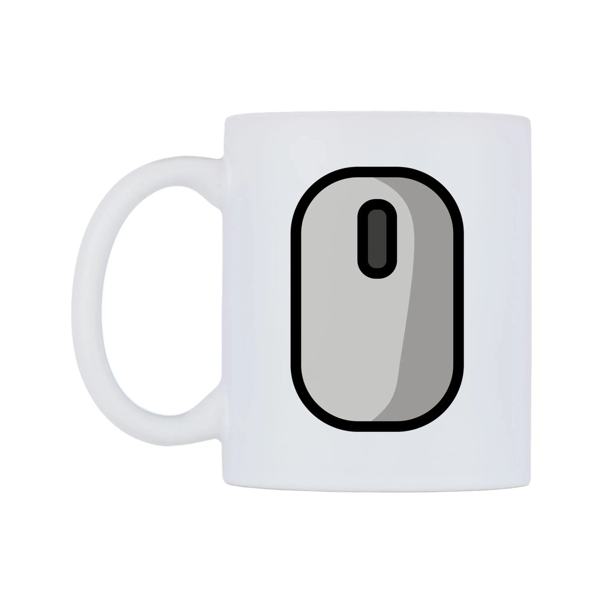 Computer Mouse Emoji Mug — mug, right side, on a white background