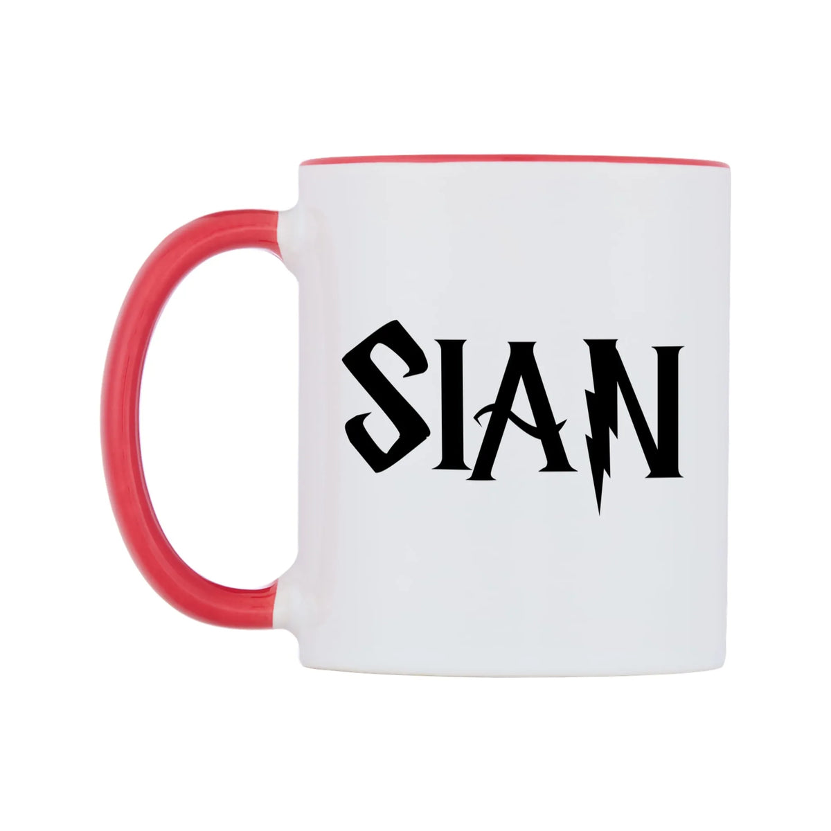 Sian - Wizard Themed Mug — white 11oz gloss mug with a red inside and handle, right side, on a white background