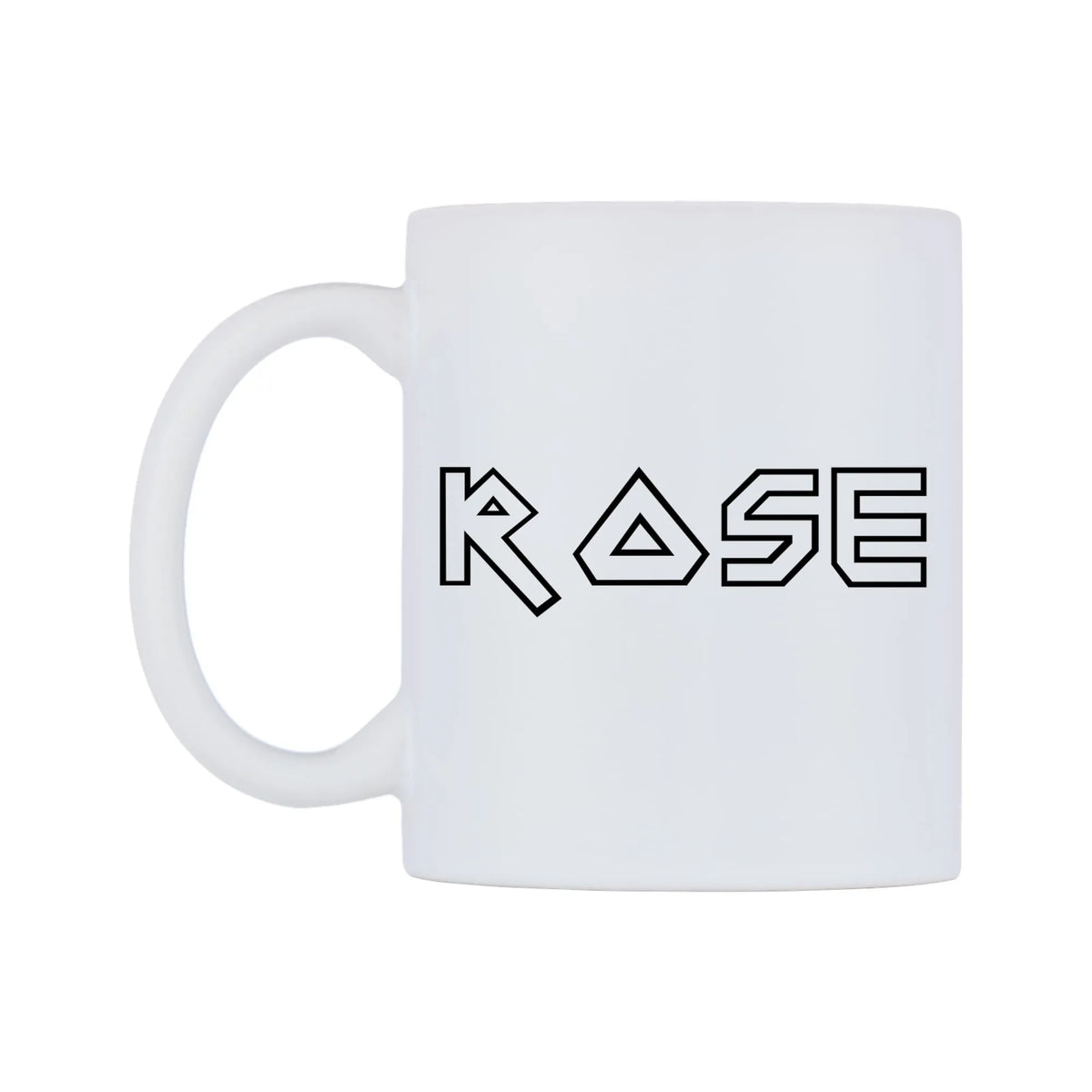 Rose - Iron Maiden Themed Mug — white 11oz gloss mug, right side, on a white background