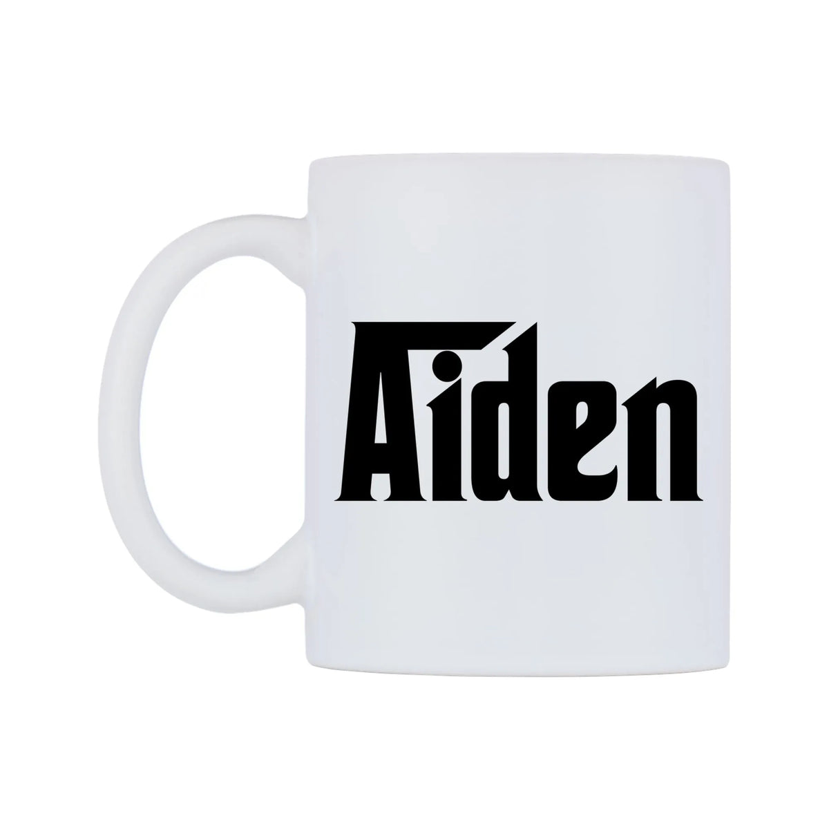 Aiden - Godfather Themed Mug — white 11oz gloss mug, right side, on a white background
