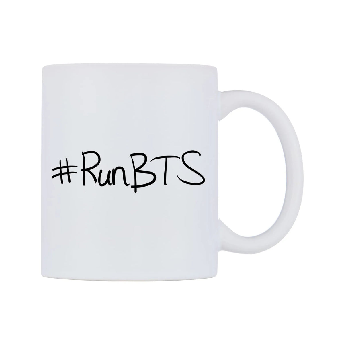 RunBTS Mug — mug, left side, on a white background