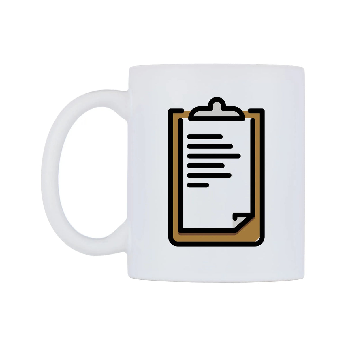 Clipboard Emoji Mug — mug, right side, on a white background