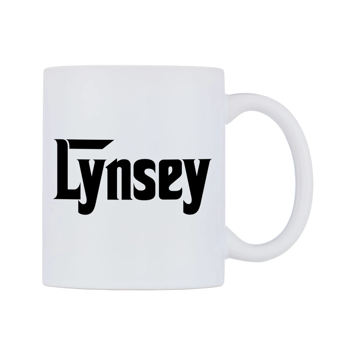 Lynsey - Godfather Themed Mug — mug, left side, on a white background