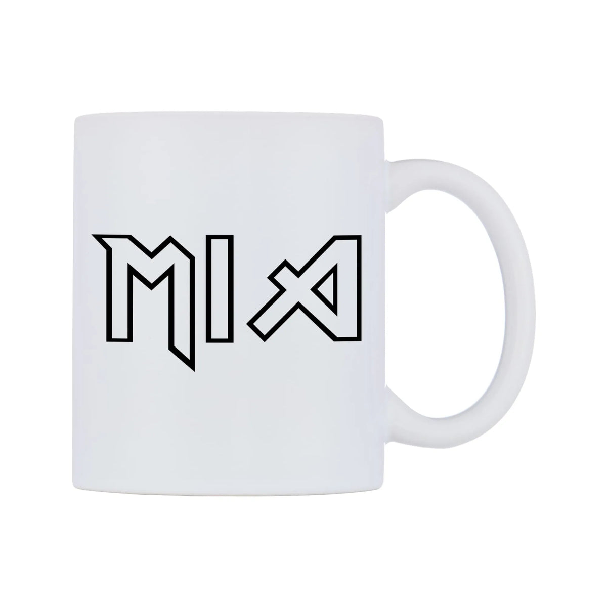 Mia - Iron Maiden Themed Mug — white 11oz gloss mug, left side, on a white background