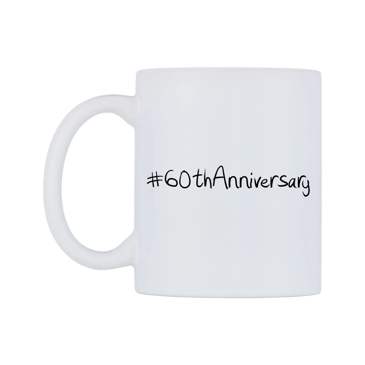 number 60thAnniversary Mug — mug, right side, on a white background