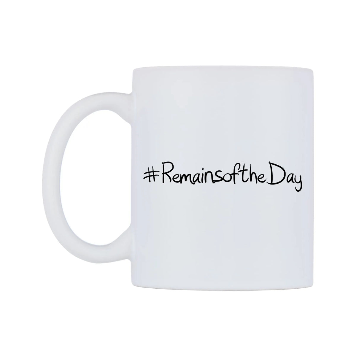 RemainsoftheDay Mug — mug, right side, on a white background