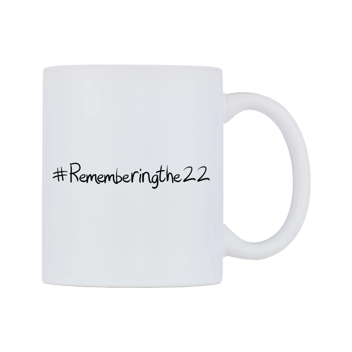 Rememberingthe22 Mug — mug, left side, on a white background