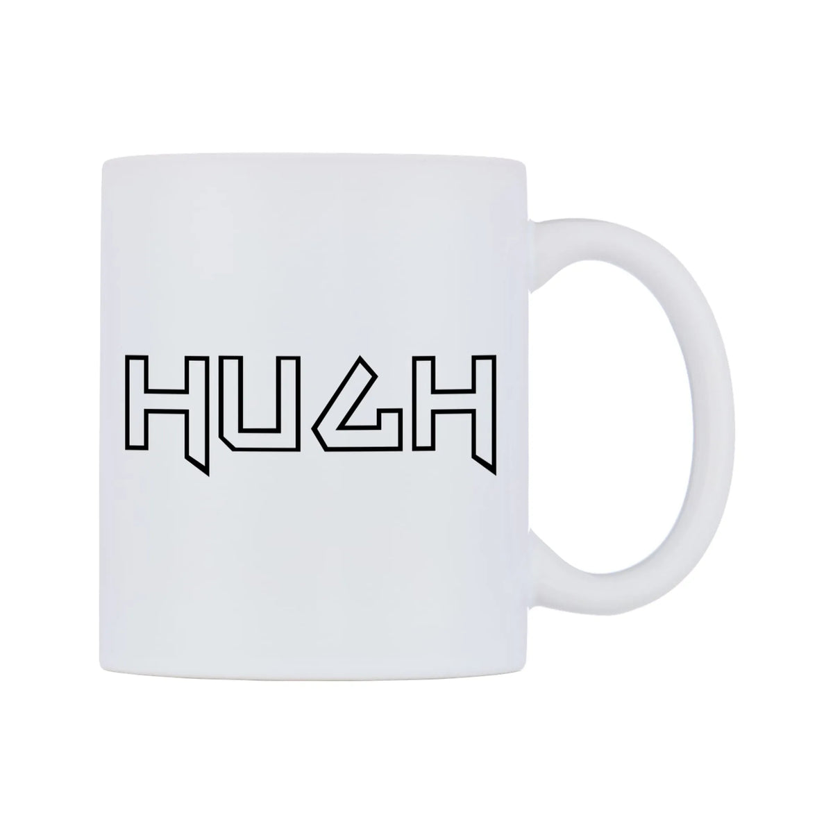 Hugh - Iron Maiden Themed Mug — white 11oz gloss mug, left side, on a white background