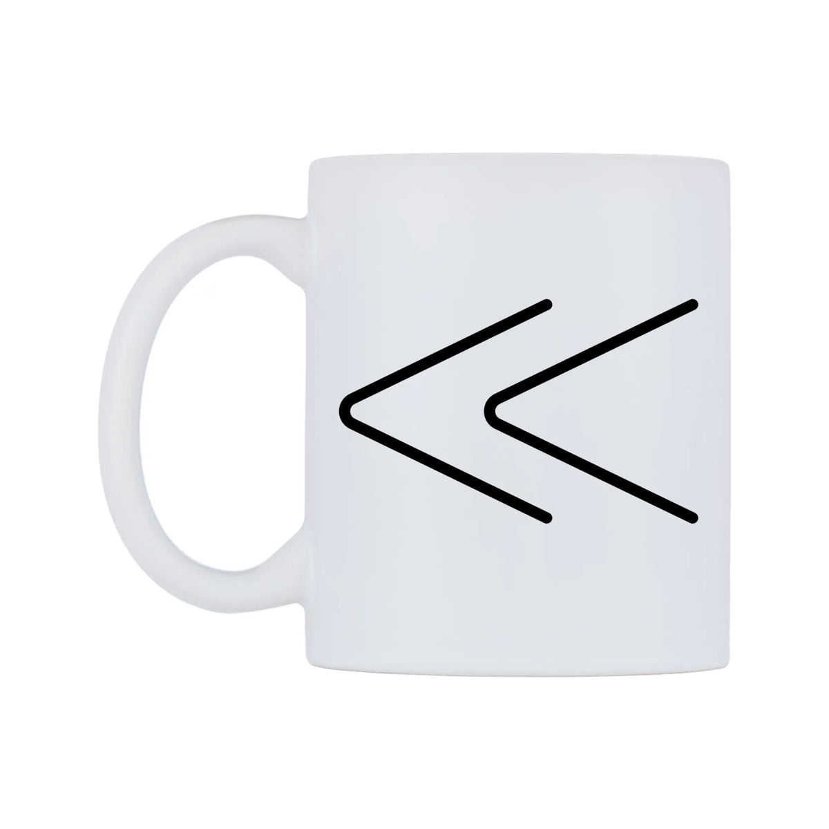 Fast Reverse Button Emoji Mug — mug, right side, on a white background