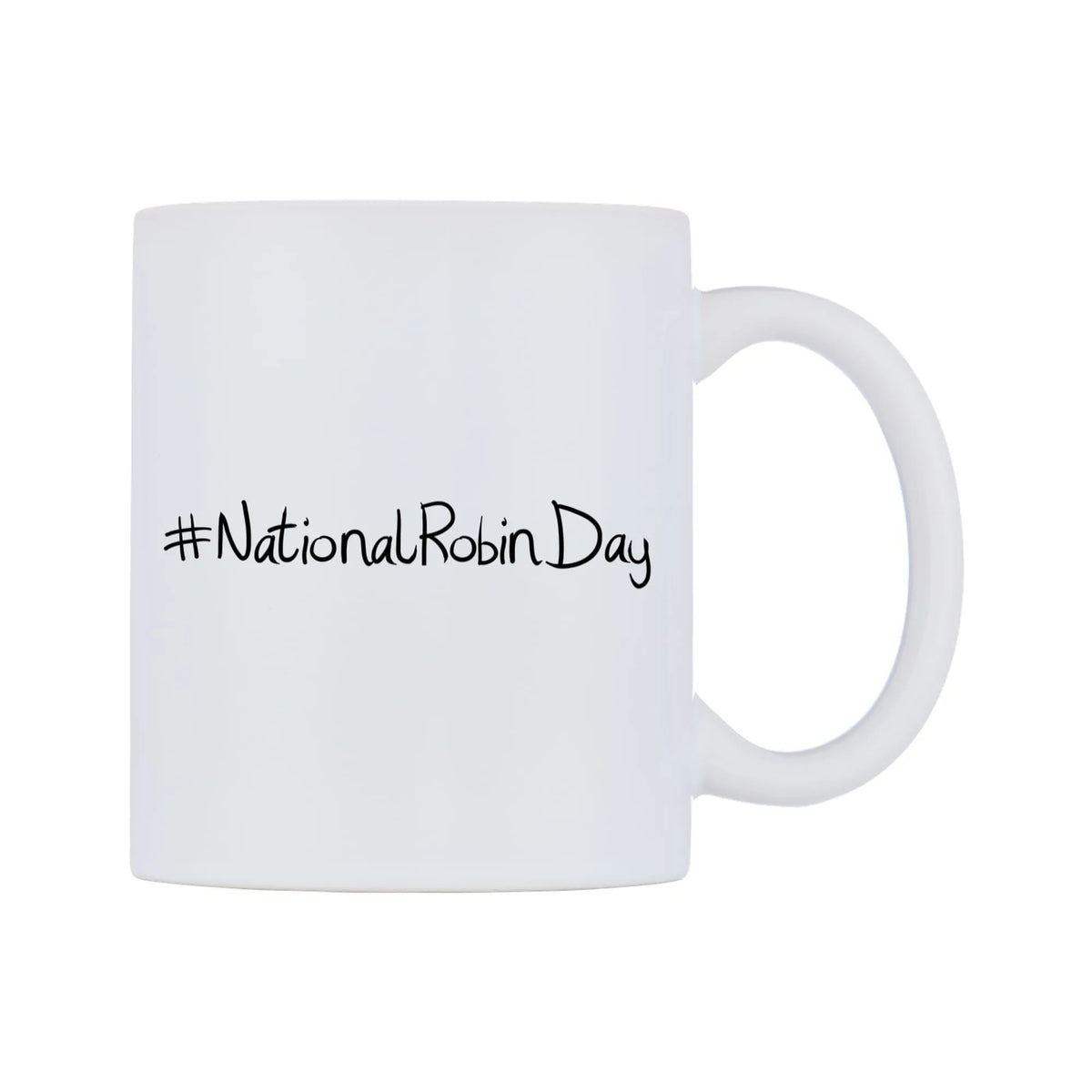 NationalRobinDay Mug — mug, left side, on a white background