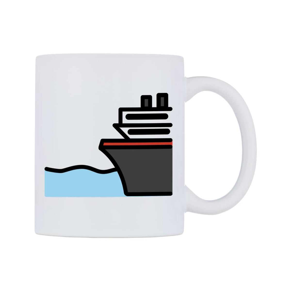 Ferry Emoji Mug — mug, left side, on a white background