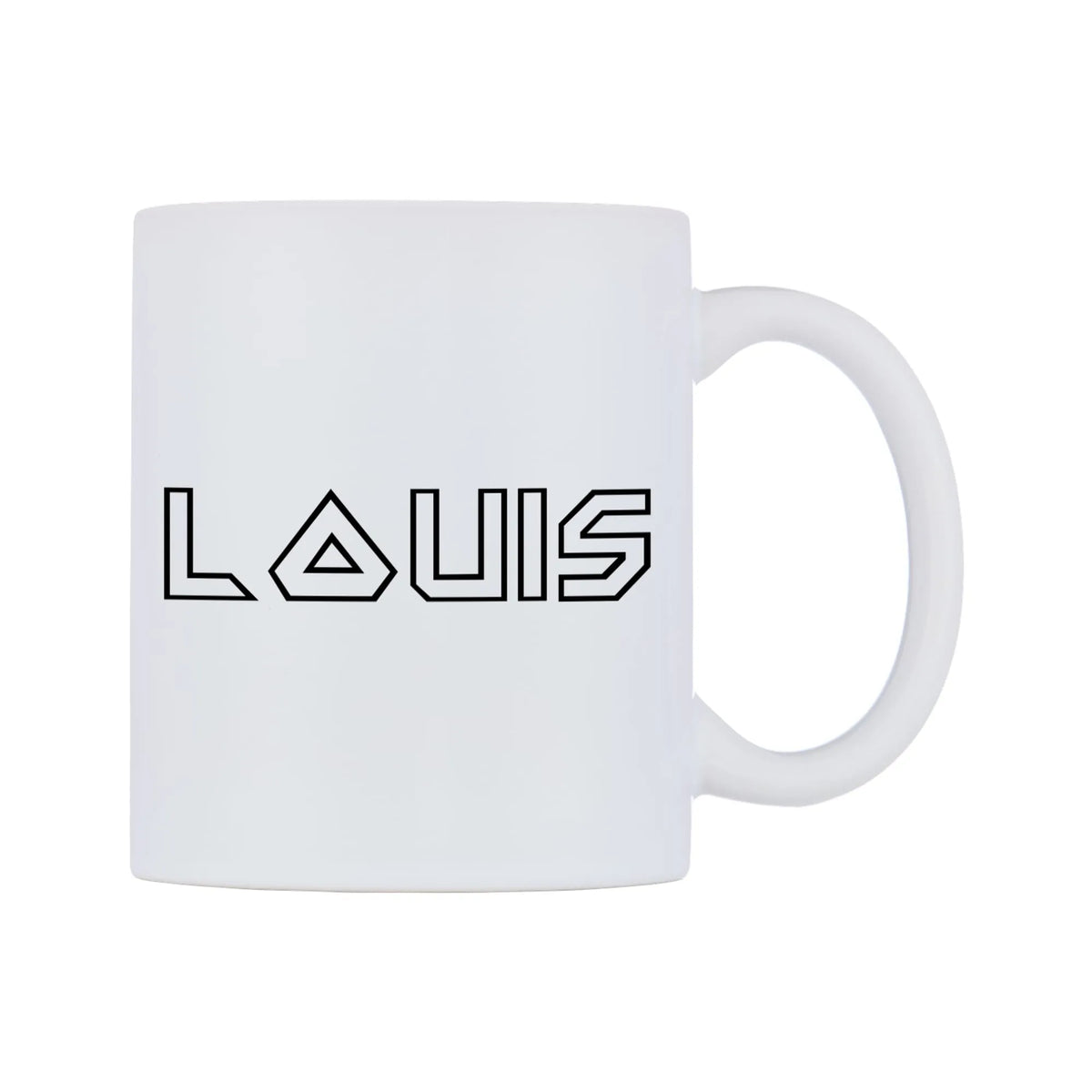 Louis - Iron Maiden Themed Mug — white 11oz gloss mug, left side, on a white background