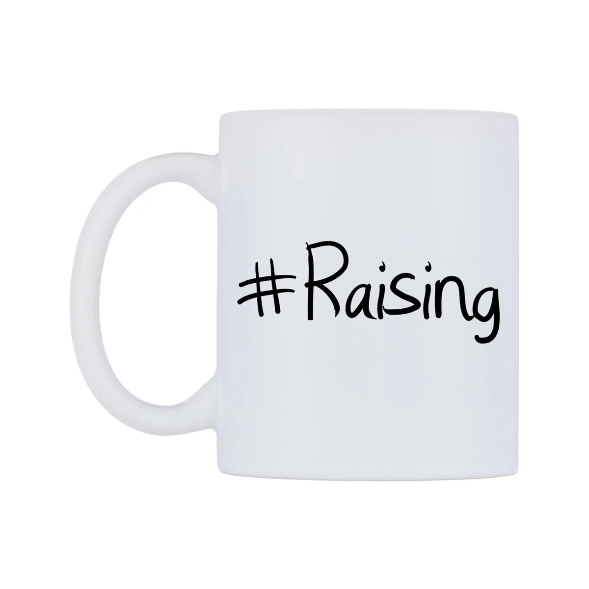 Raising Mug — mug, right side, on a white background