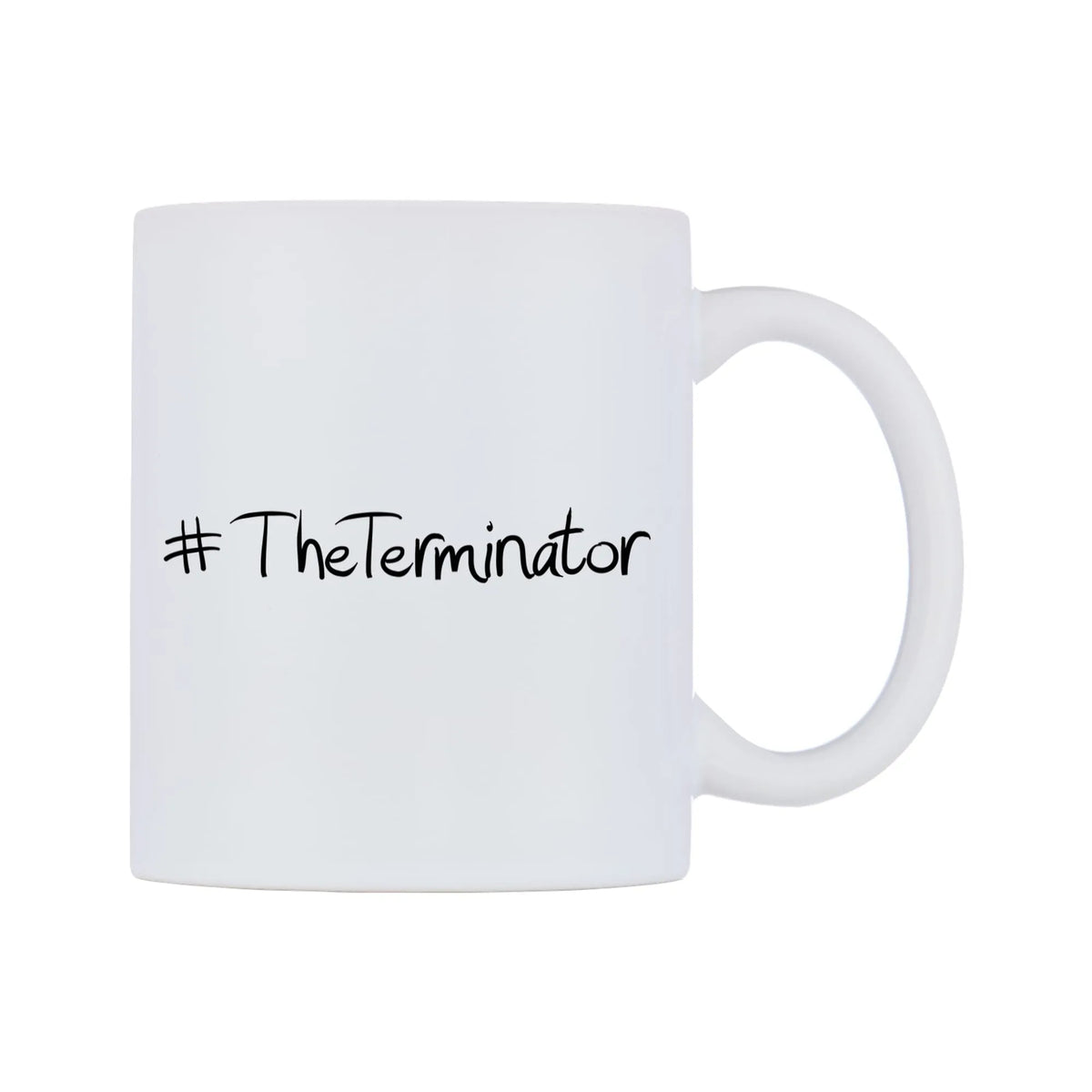 TheTerminator Mug — mug, left side, on a white background