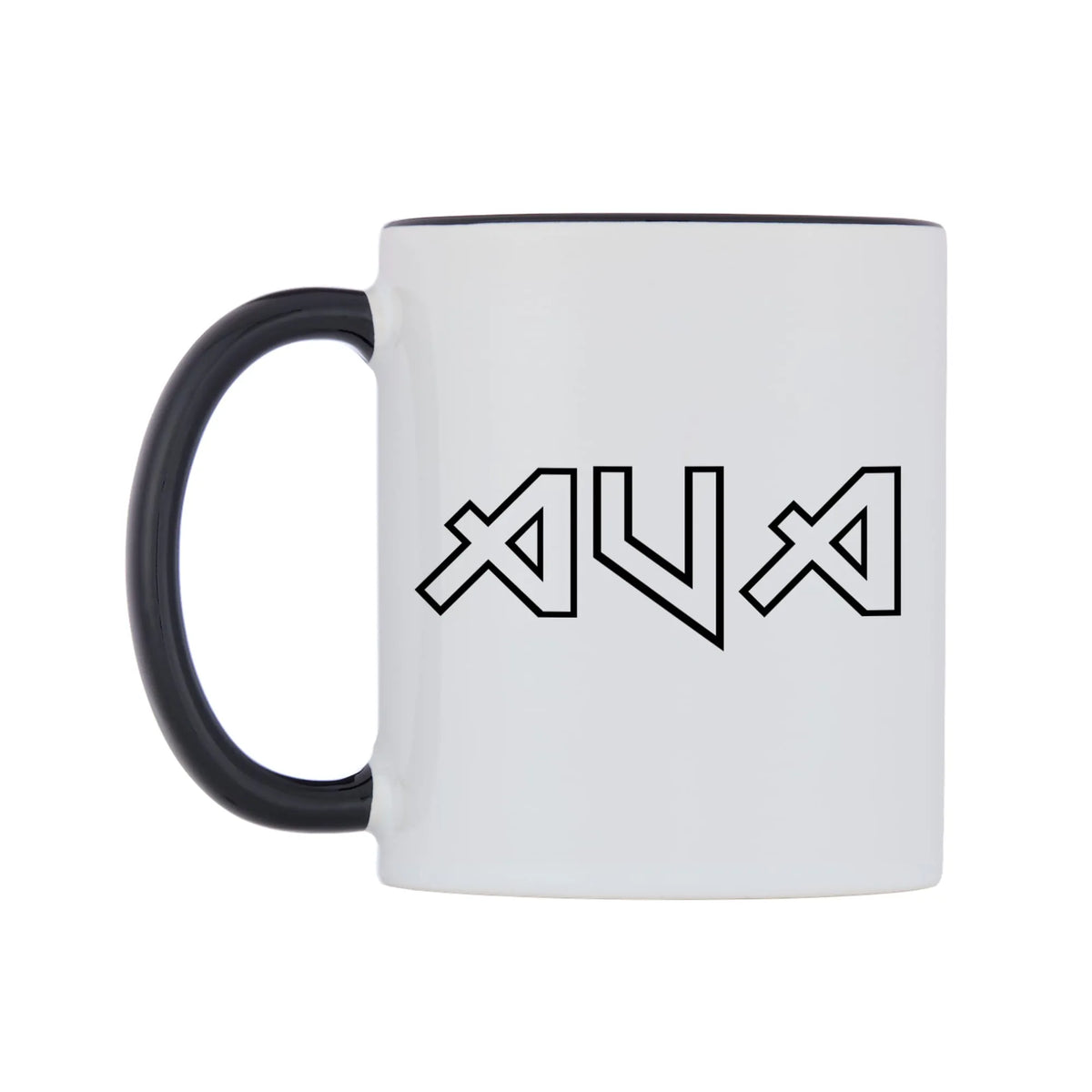 Ava - Iron Maiden Themed Mug — white 11oz gloss mug with a black inside and handle, right side, on a white background