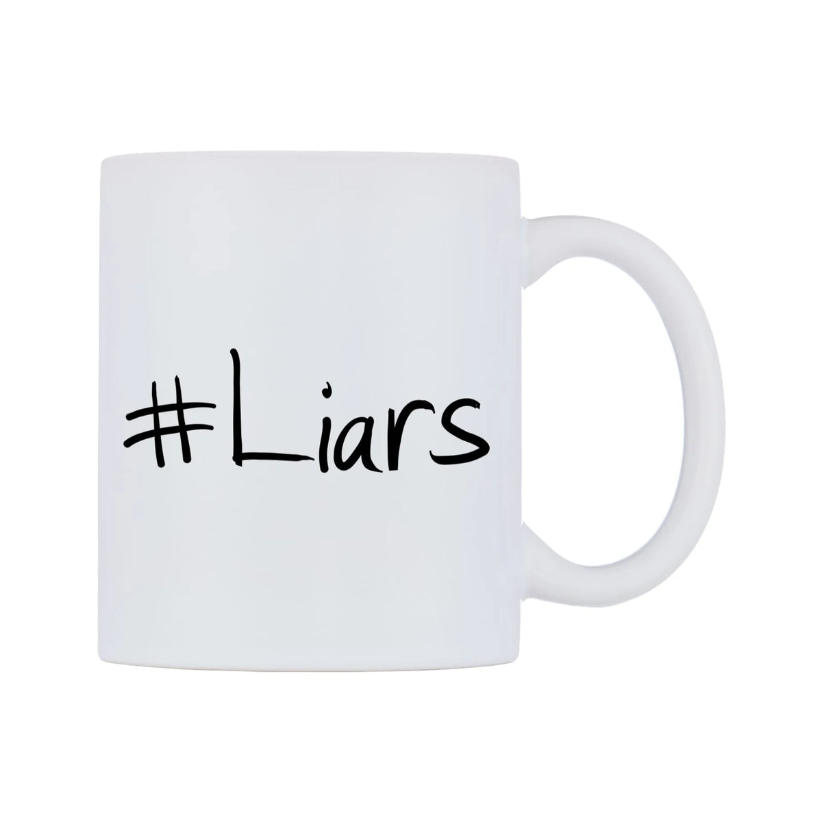 Liars Mug — mug, left side, on a white background