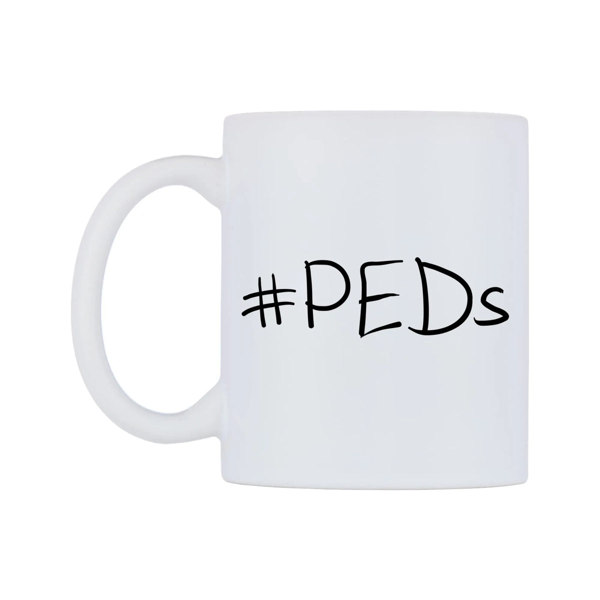 PEDs Mug — mug, right side, on a white background