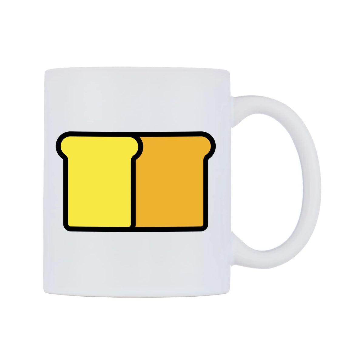 Bread Emoji Mug — mug, left side, on a white background