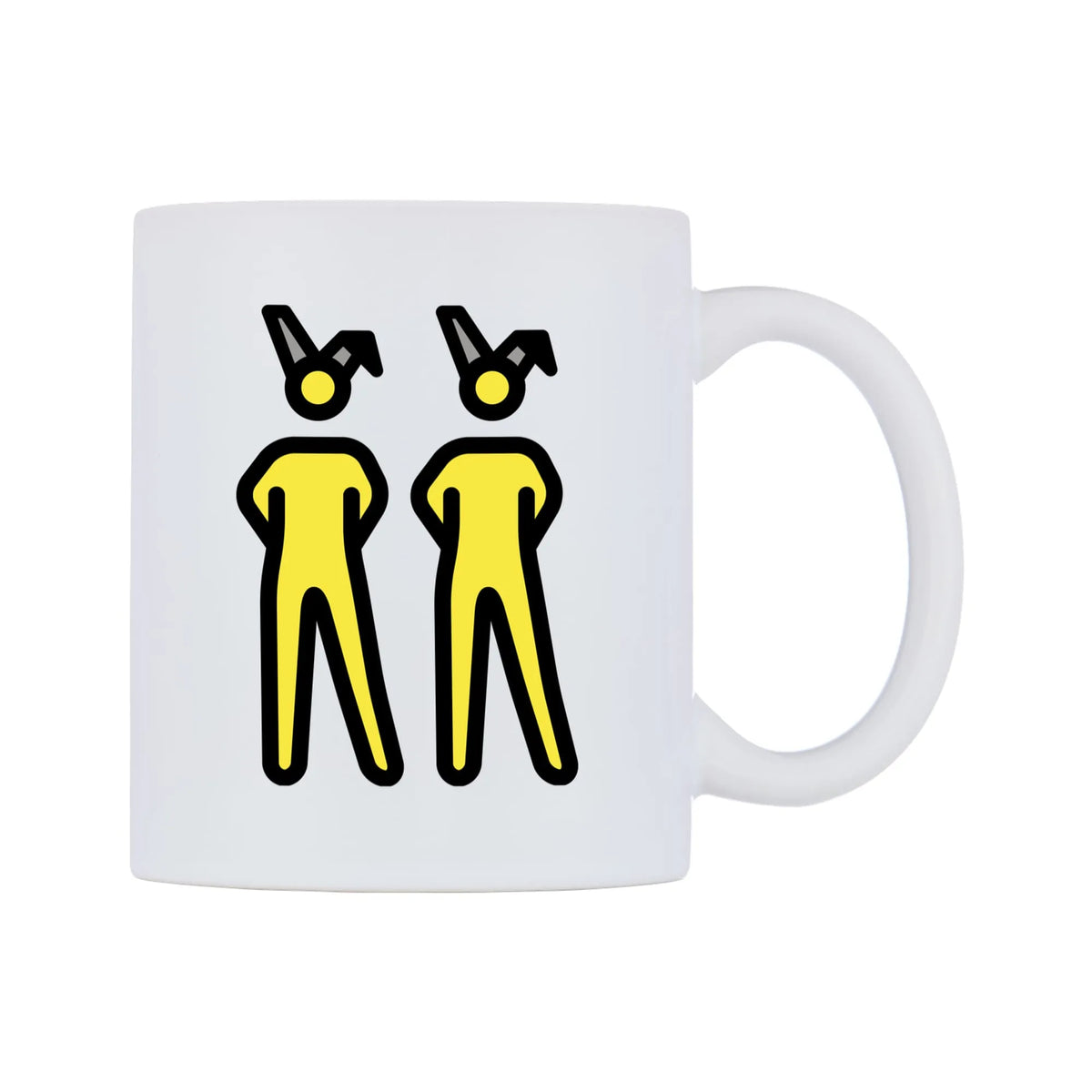 People With Bunny Ears Emoji Mug — mug, left side, on a white background