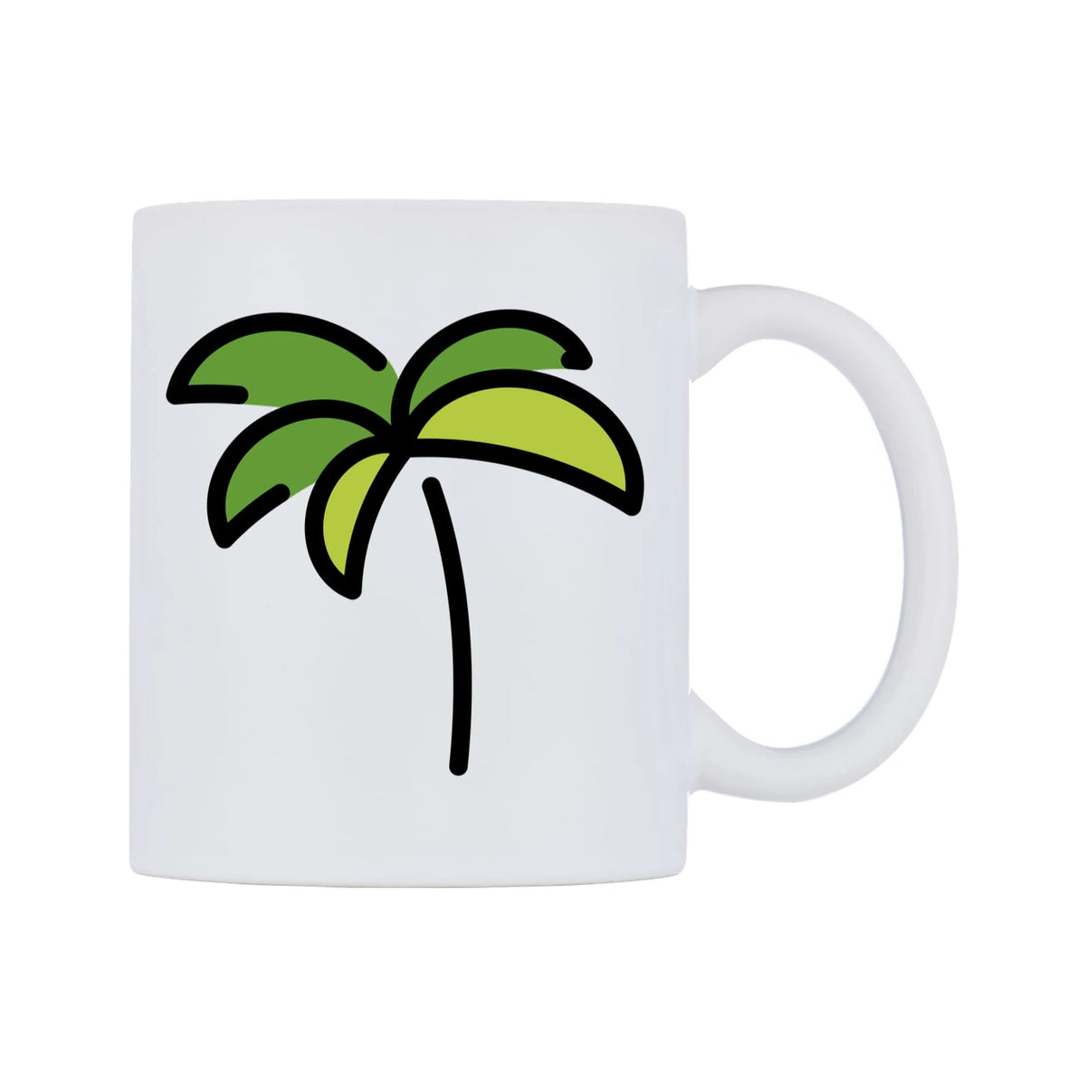 Palm Tree Emoji Mug — mug, left side, on a white background