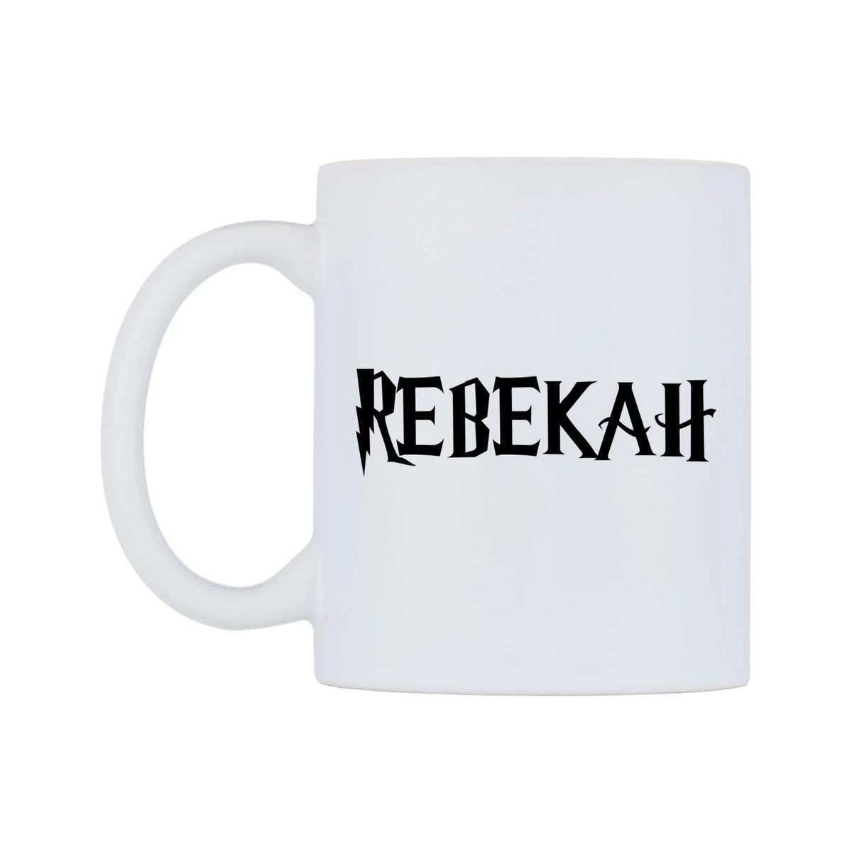 Rebekah - Wizard Themed Mug — white 11oz gloss mug, right side, on a white background
