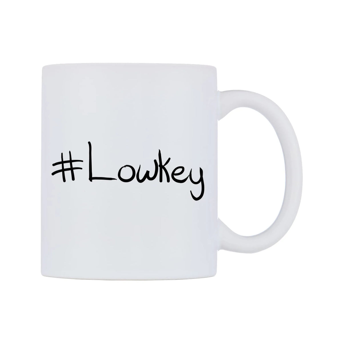 Lowkey Mug — mug, left side, on a white background