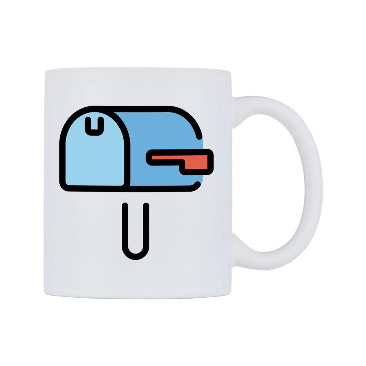 Closed Mailbox With Lowered Flag Emoji Mug — mug, left side, on a white background