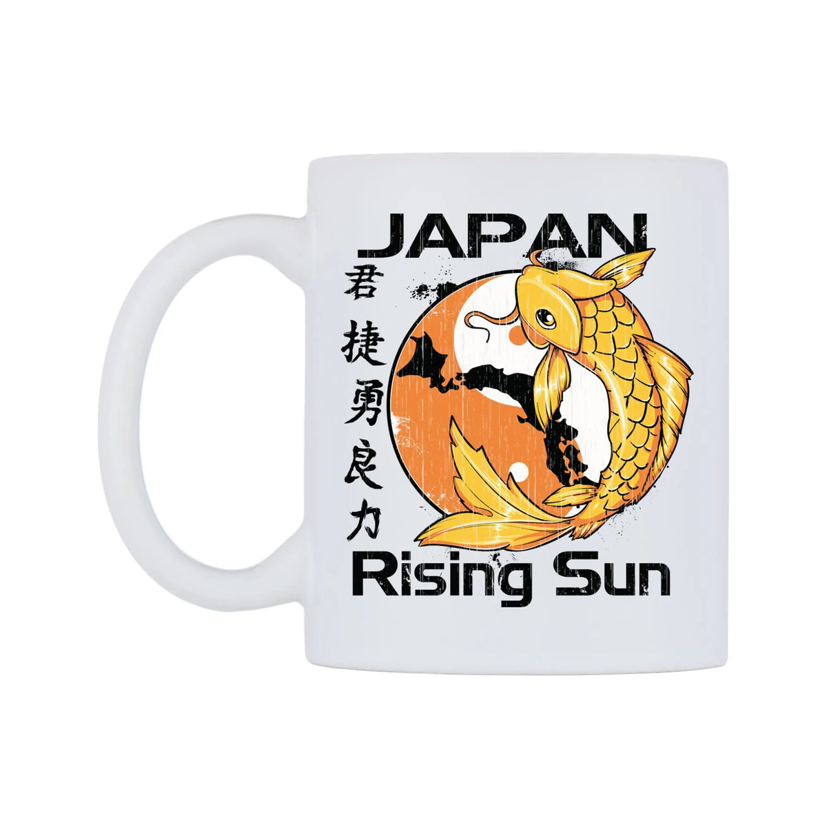 Rising Sun Mug — white 11oz gloss mug, right side, on a white background