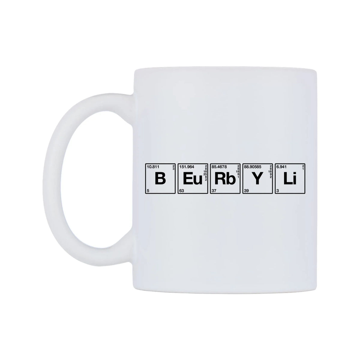 Beryl - Chemistry Themed Mug — mug, right side, on a white background