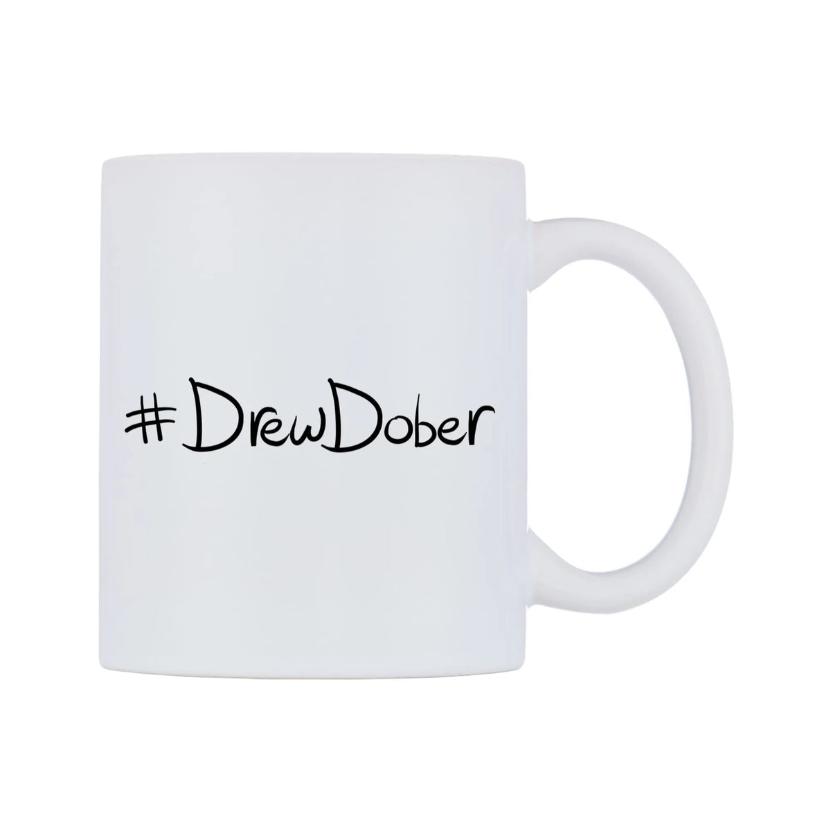 DrewDober Mug — mug, left side, on a white background