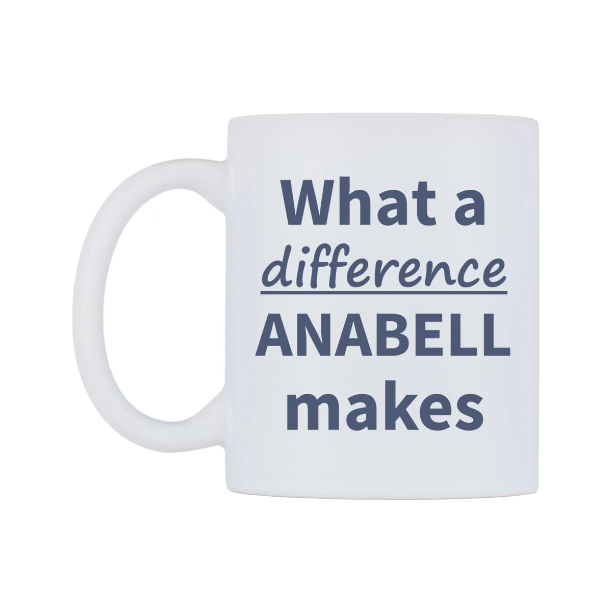What a difference ANABELL makes Mug — mug, right side, on a white background