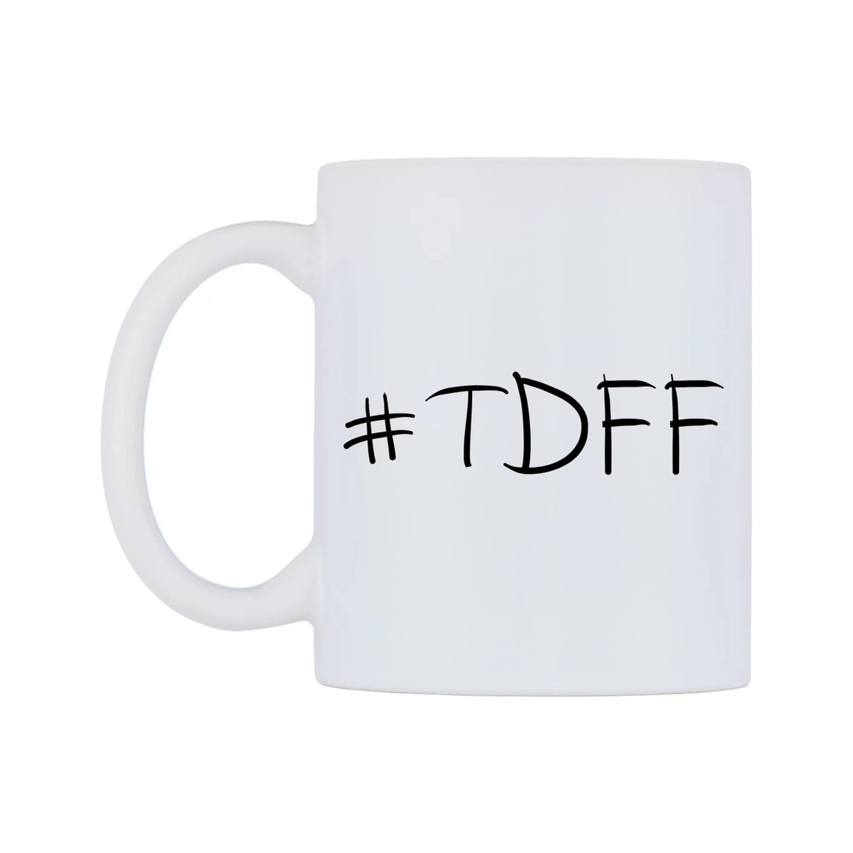 TDFF Mug — mug, right side, on a white background