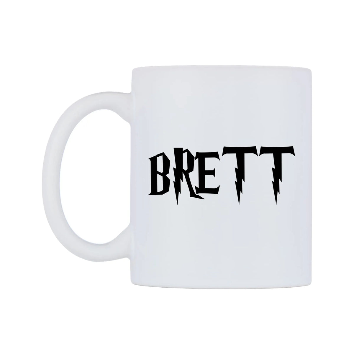Brett - Wizard Themed Mug — white 11oz gloss mug, right side, on a white background