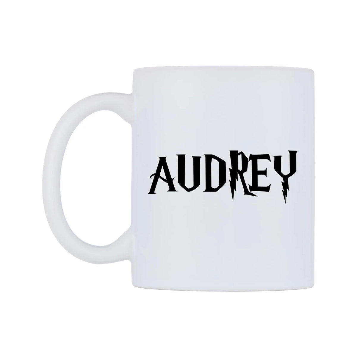 Audrey - Wizard Themed Mug — white 11oz gloss mug, right side, on a white background
