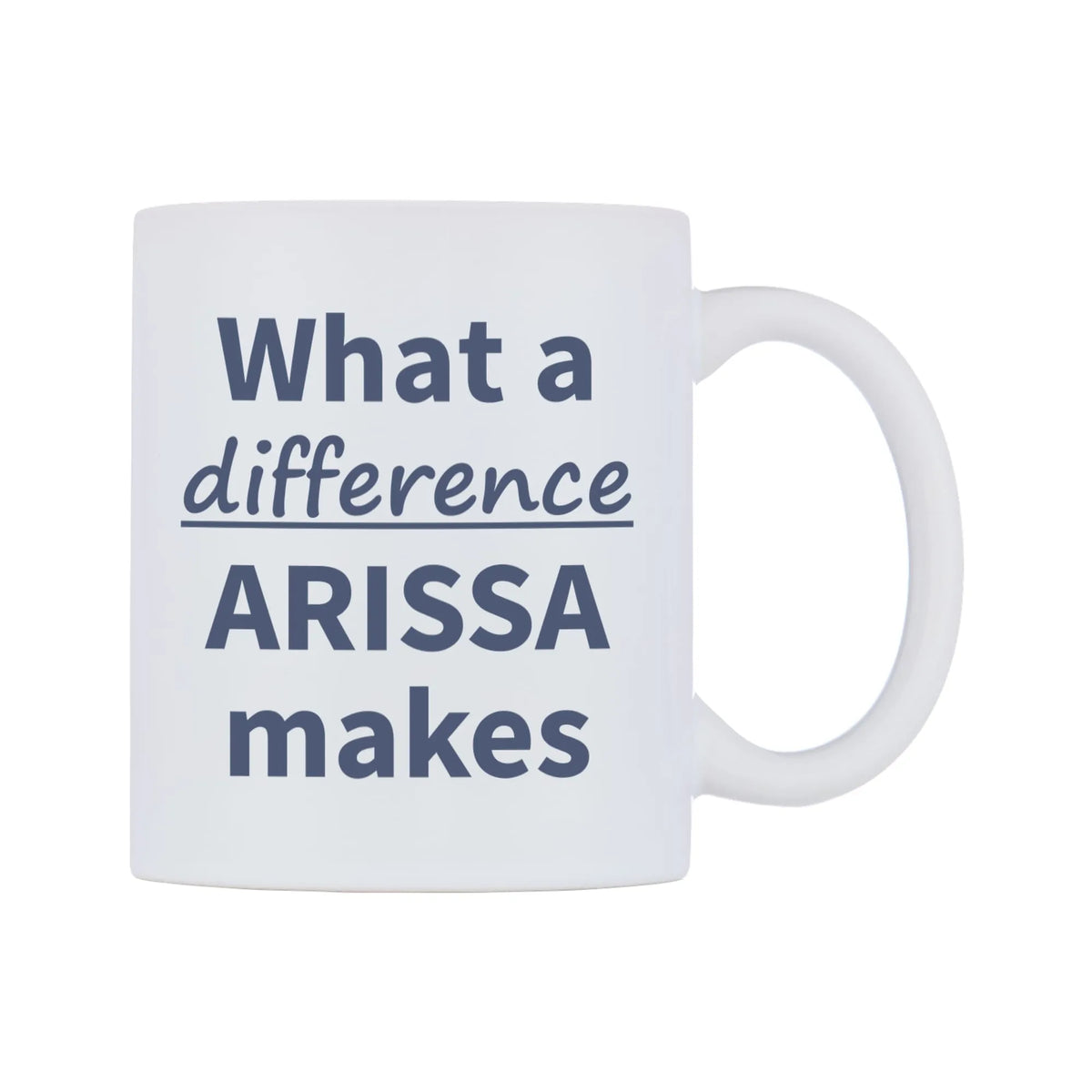 What a difference ARISSA makes Mug — mug, left side, on a white background