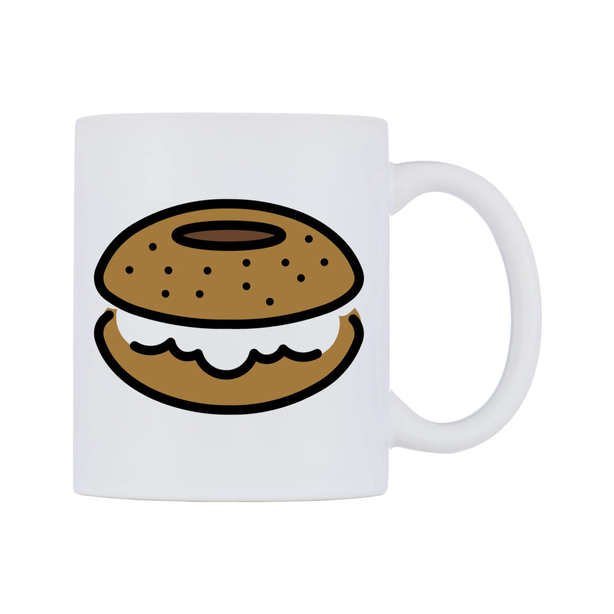 Bagel Emoji Mug — mug, left side, on a white background